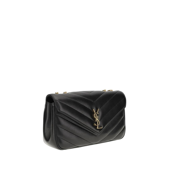 Saint Laurent Black Lamb Shoulder Bag - AW26 32x22cm - Side view
