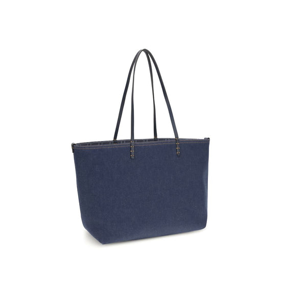 Fendi Blue Cotton Shoulder Bag