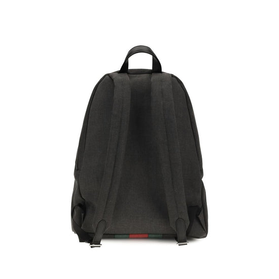 Gucci Black Fabric Backpack - Side view