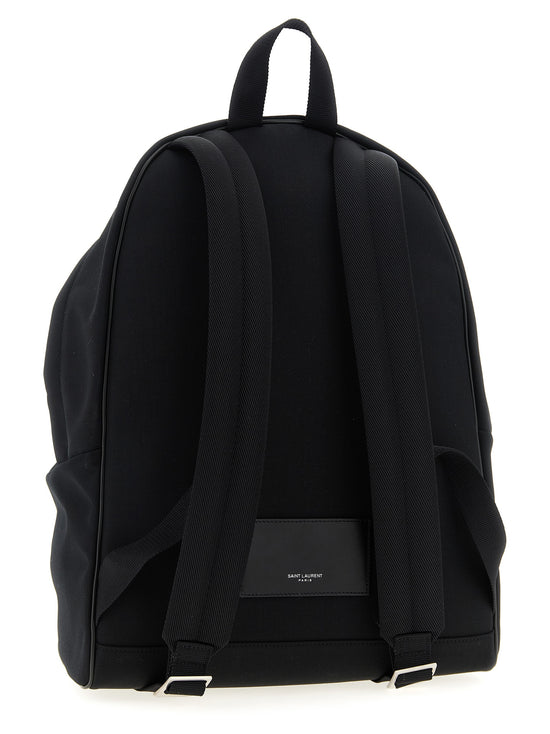 Saint Laurent Black Polyamide Backpack (Ref. SA317886BM) - Side view