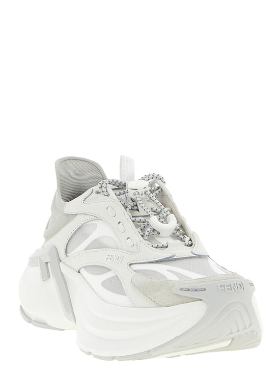 Fendi F-Light Mesh Leather Sneakers - Side view