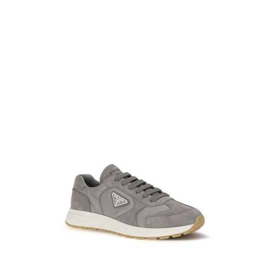 Prada Gray Recycled Polyamide Athletic Sneakers - Side view