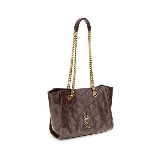 Saint Laurent Brown Calf Leather Shoulder Bag - AW26 25x19cm