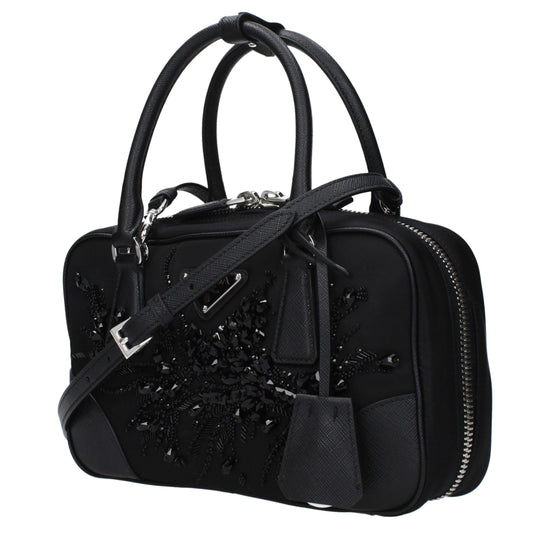 Prada Black Fabric Handbag - Side view