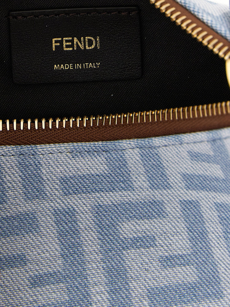 Fendi Blue Cotton Handbag (Ref. FE338619BM) - Detail view