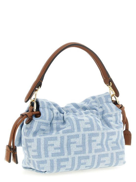 Fendi Blue Cotton Handbag (Ref. FE338621BM) - Side view