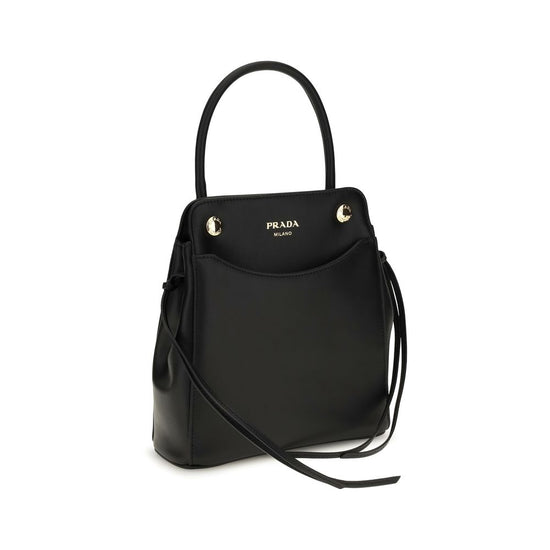 Prada Black Calf Leather Shoulder Bag - AW26 19x21cm - Side view