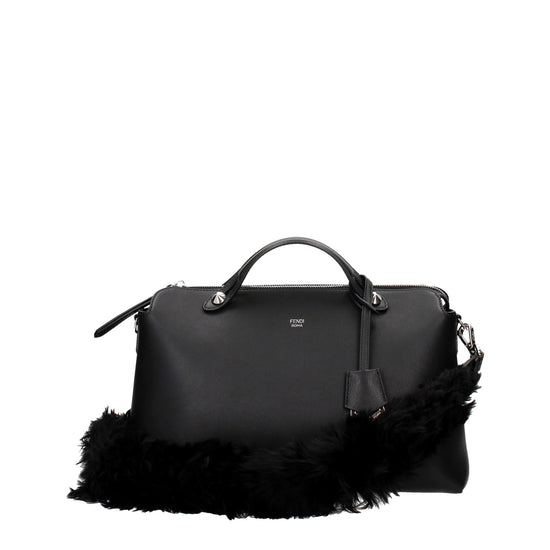 Fendi Black Leather Shoulder Bag - Side view