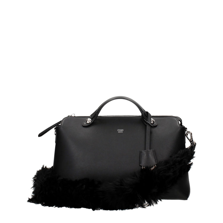 Fendi Black Leather Shoulder Bag - Side view