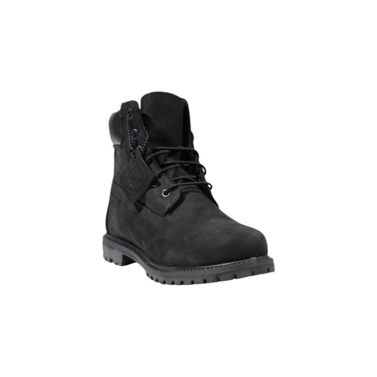 Timberland Black Leather Lace-Up Boots - Side view