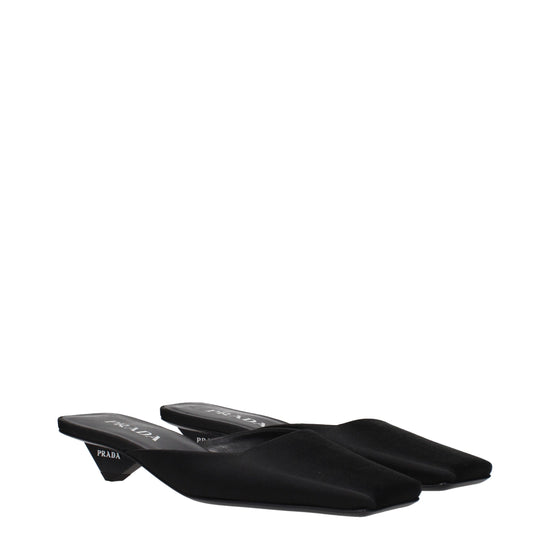 Prada Black Satin Flat Sandals - Side view
