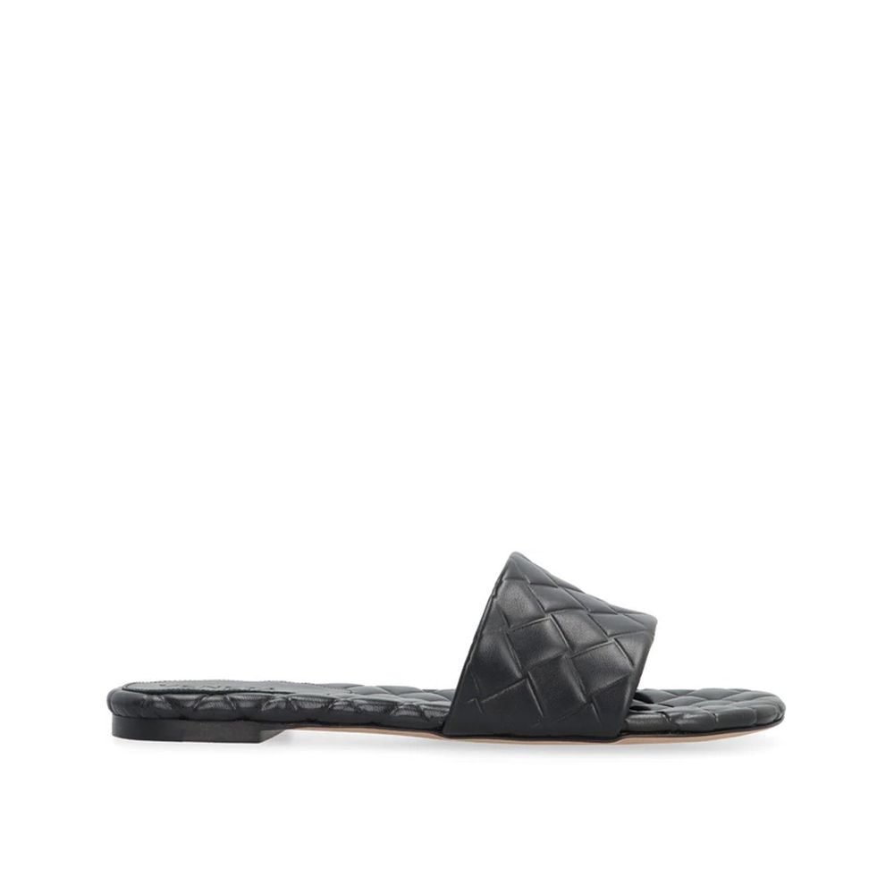 Bottega Veneta Black Lamb Leather Mules (Ref. BO8990326194388) - Front view