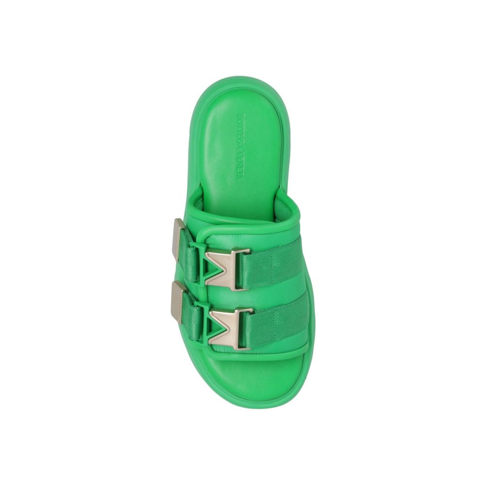 Bottega Veneta Bicolor Nylon Slides - Detail view