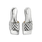 Bottega Veneta Silver Calfskin Flat Sandals - Side view