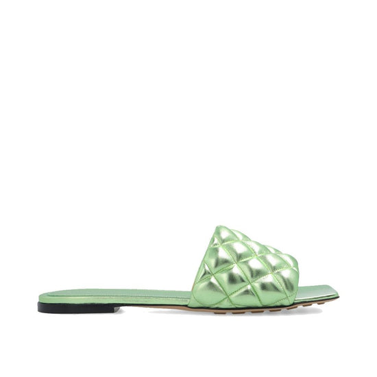 Bottega Veneta Bicolor Calfskin Flat Sandals - Front view