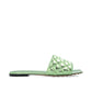 Bottega Veneta Bicolor Calfskin Flat Sandals - Front view