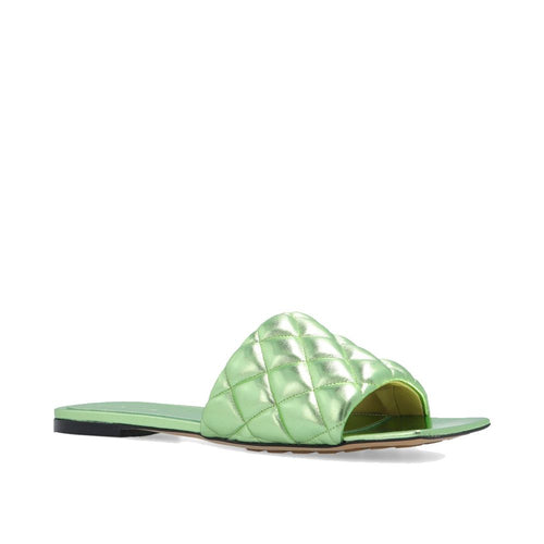 Bottega Veneta Bicolor Calfskin Flat Sandals - Side view