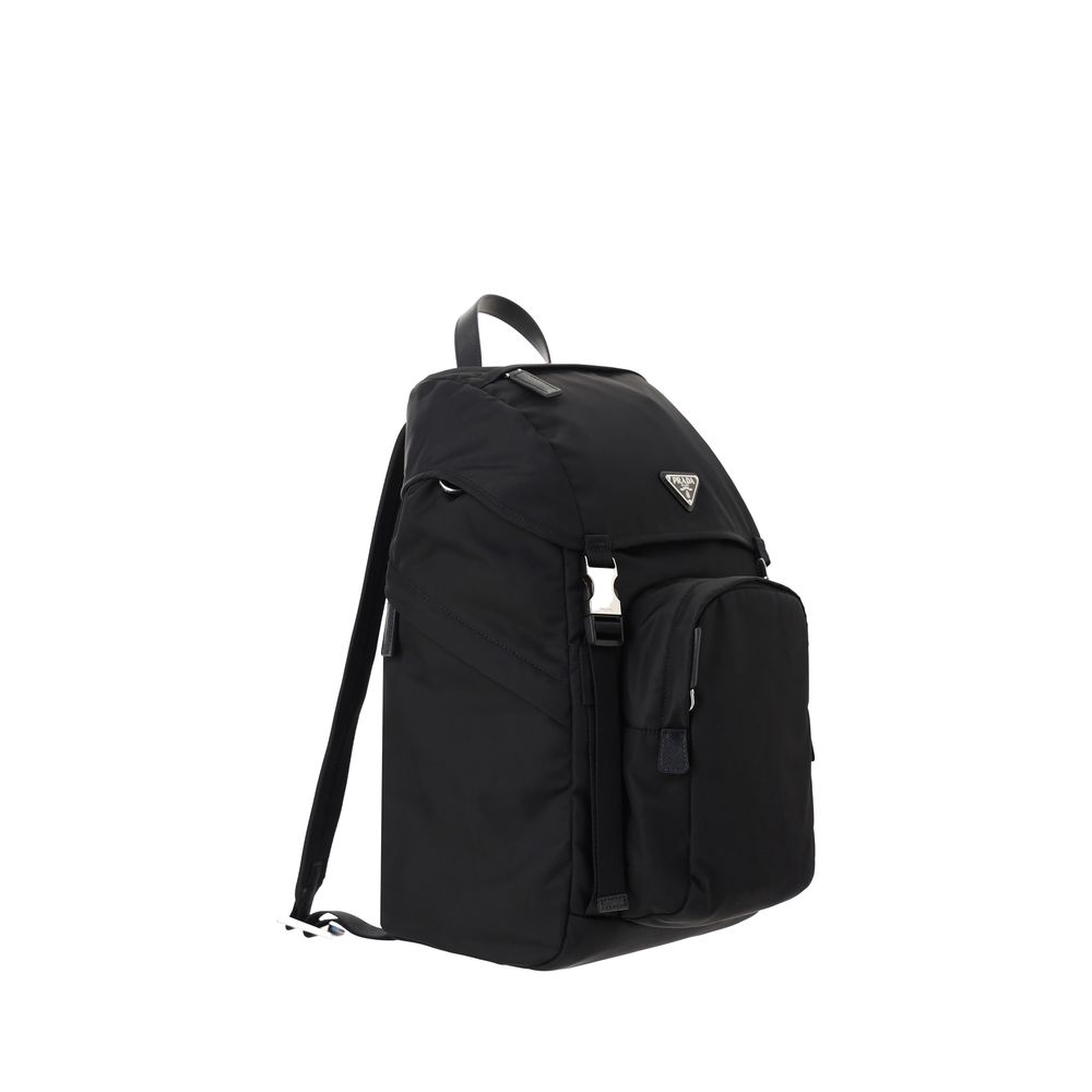 Prada Black Recycled Polyamide Backpack - Side view