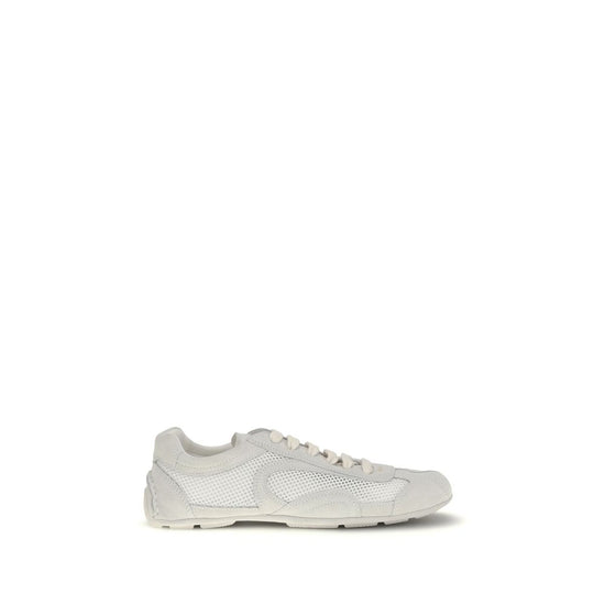 Prada White Fabric Low Top Sneakers - SS26 - Front view