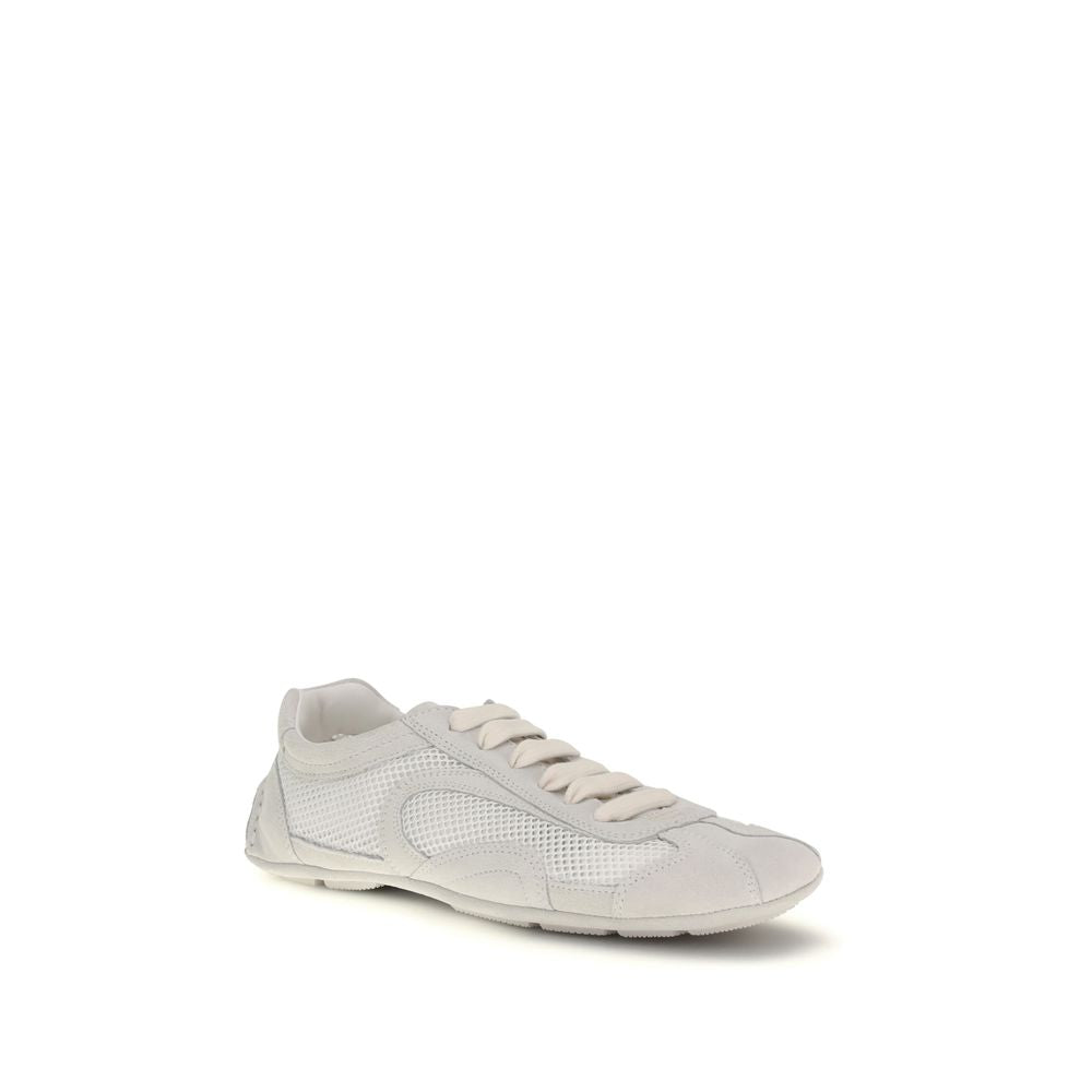 Prada White Fabric Low Top Sneakers - SS26 - Side view