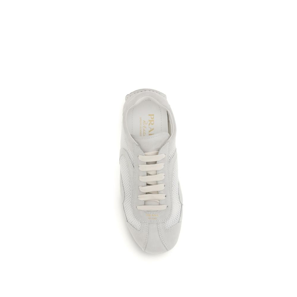 Prada White Fabric Low Top Sneakers - SS26 - Detail view