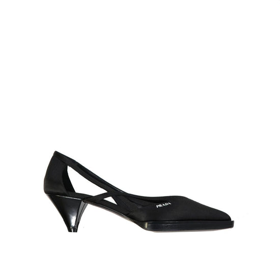 Prada Black Silk High Heel Pumps - Front view