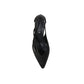 Prada Black Silk High Heel Pumps - Back view