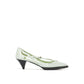 Prada Bicolor Silk Mid Heel Pumps - Front view