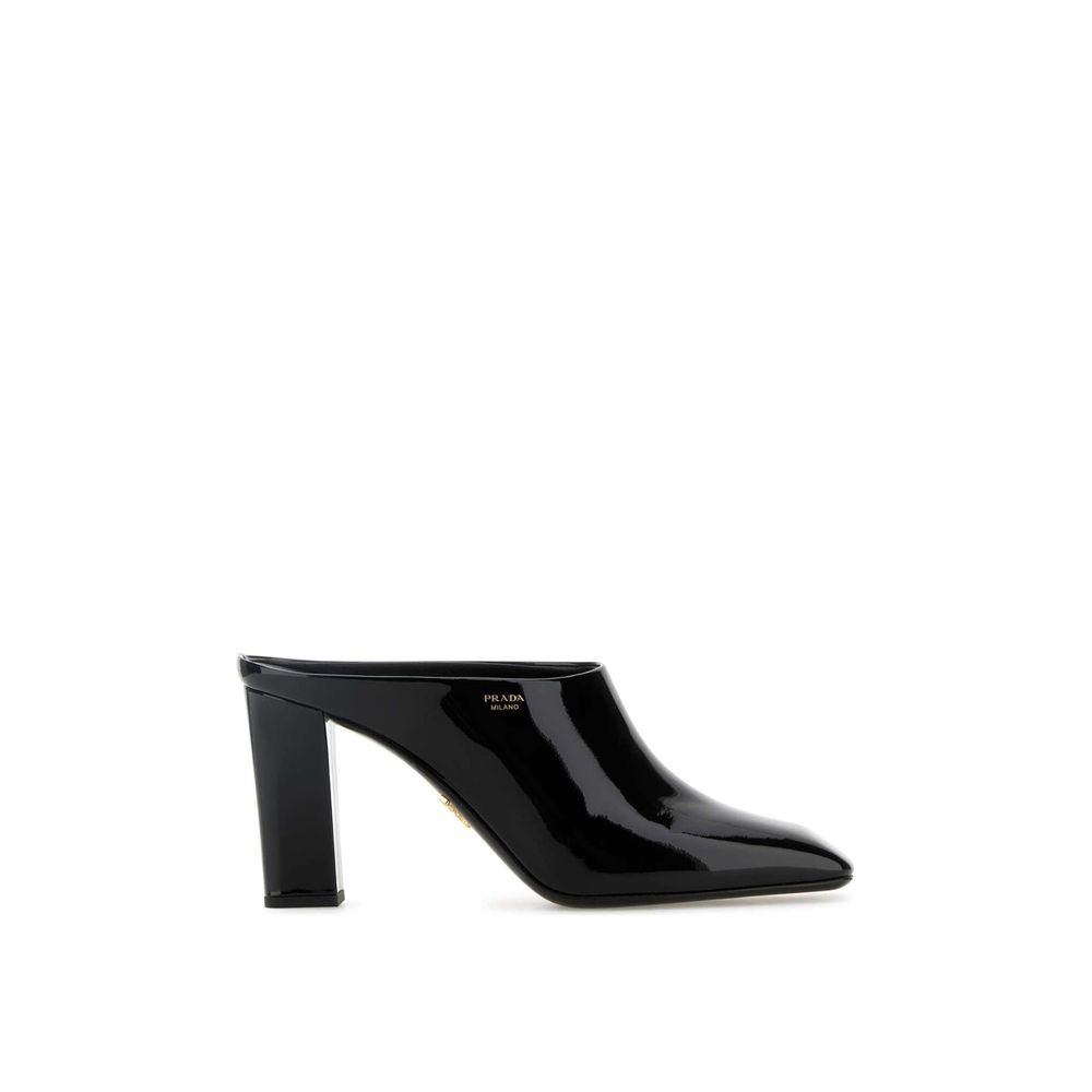 Prada Black Calfskin Mules - Front view