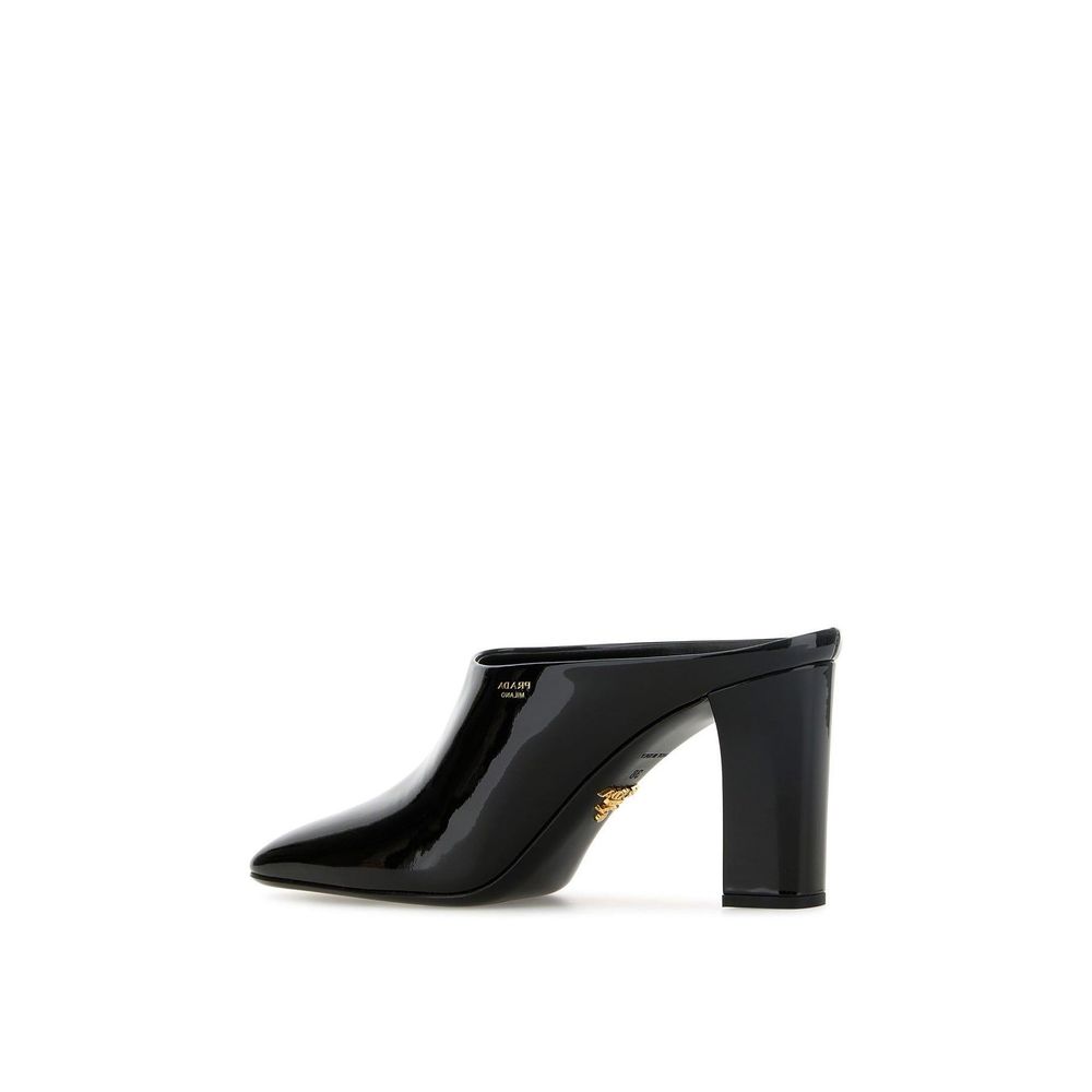 Prada Black Calfskin Mules - Back view