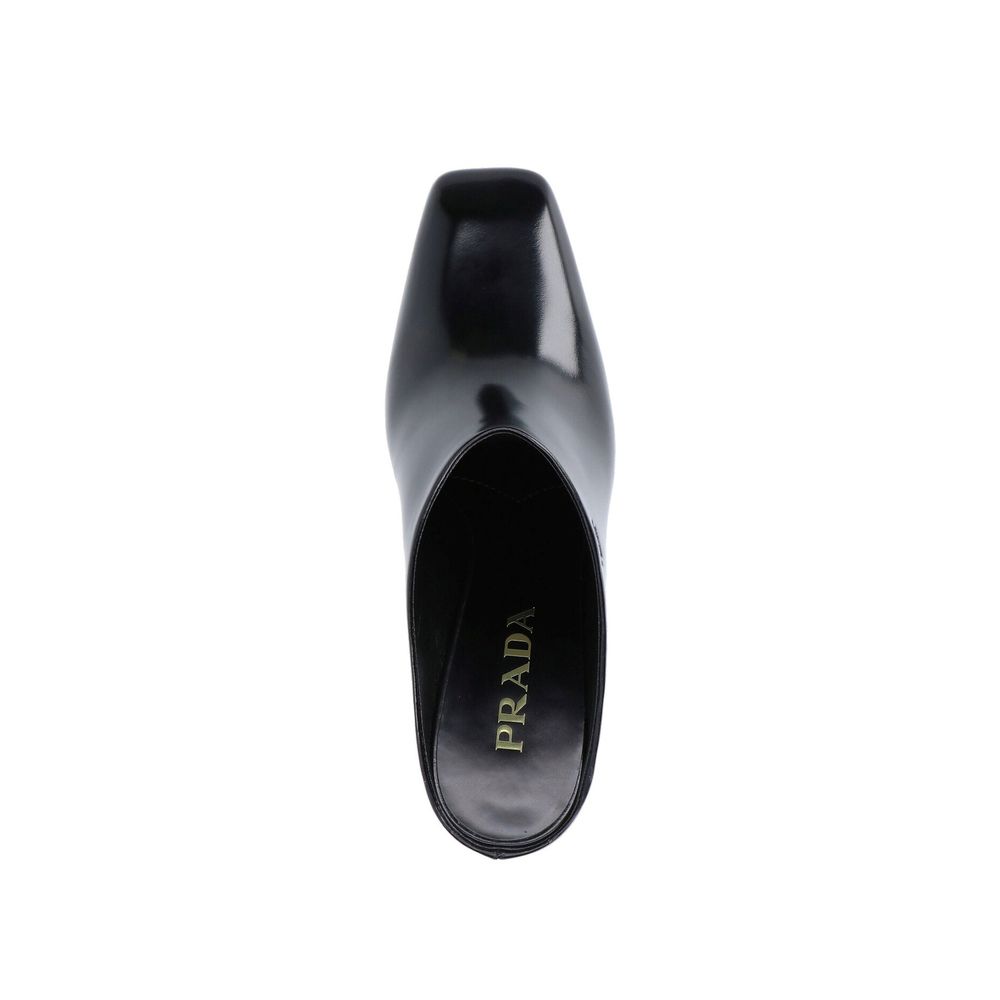 Prada Black Calfskin Mules - Detail view