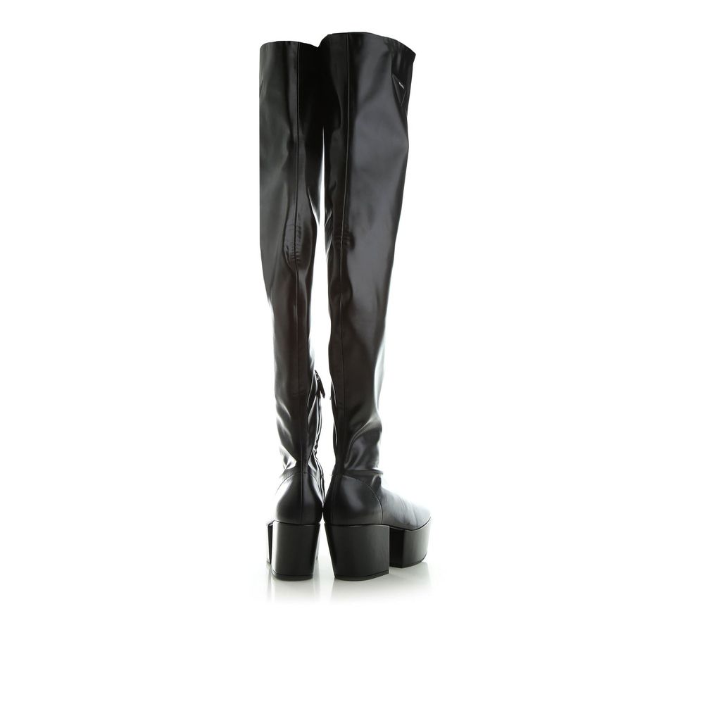 Prada Black Calfskin Over The Knee - Back view