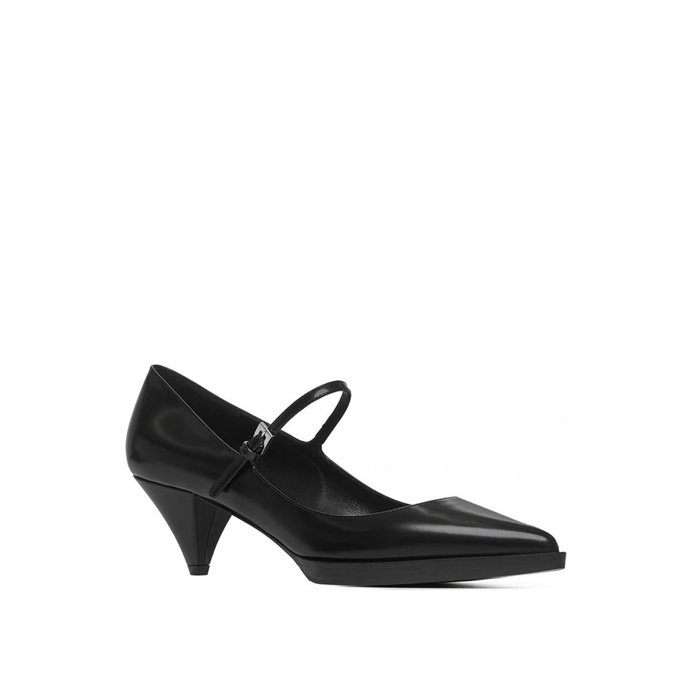 Prada Black Calfskin Mid Heel Pumps - Side view