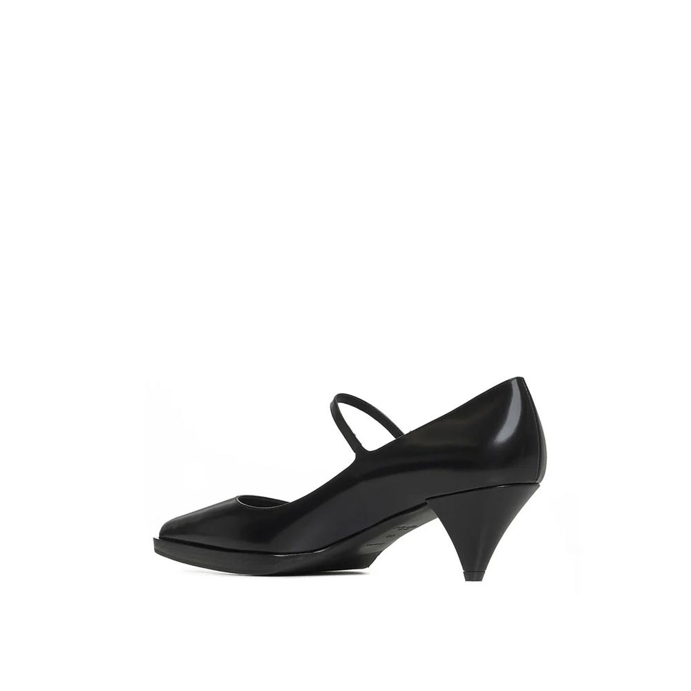 Prada Black Calfskin Mid Heel Pumps - Back view