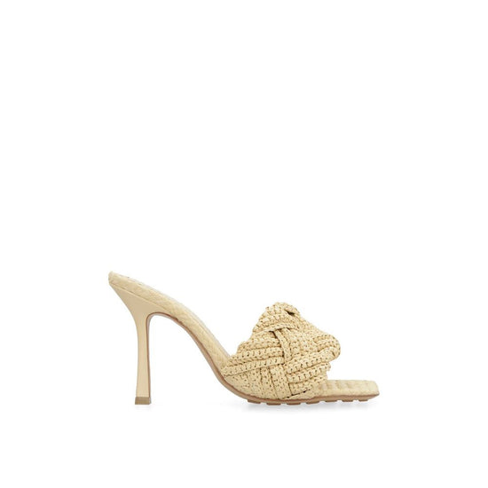 Bottega Veneta Beige Raffia Mules - Front view