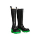 Bottega Veneta Black Leather Flat Boots - Side view
