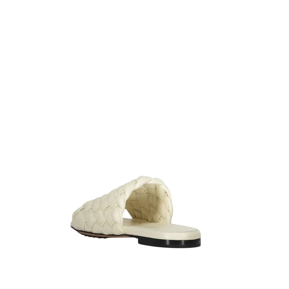 Bottega Veneta White Lamb Leather Mules - Back view