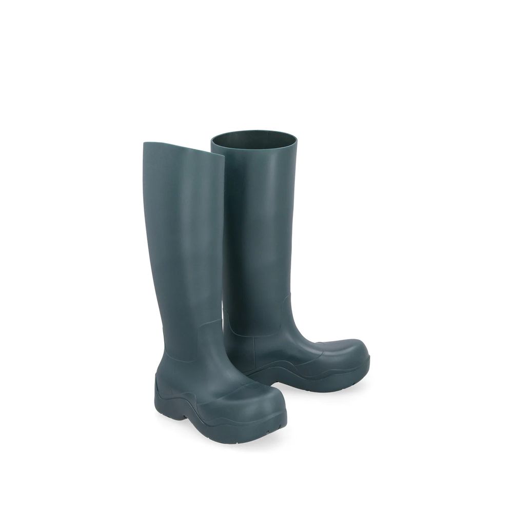 Bottega Veneta Bicolor Rubber Rain Boots - Side view