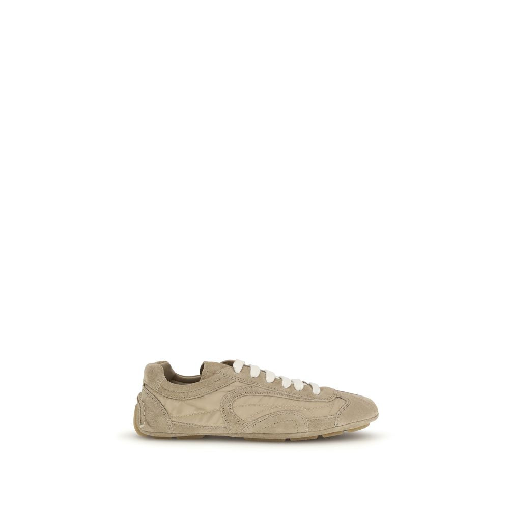 Prada Beige Lamb Athletic Sneakers - Front view