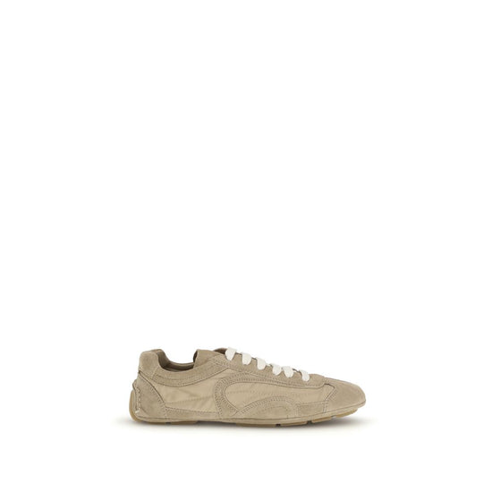 Prada Beige Lamb Athletic Sneakers - Front view