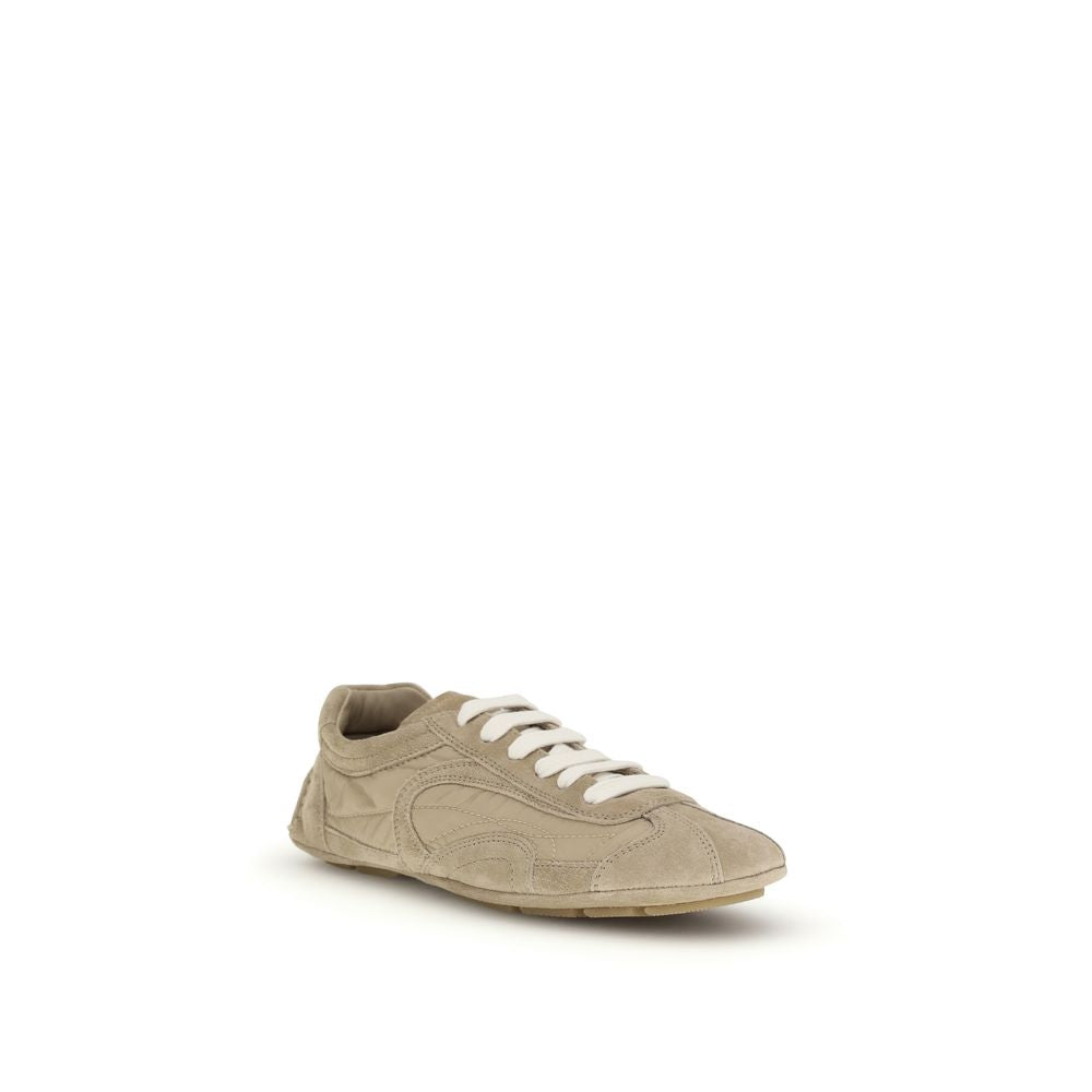 Prada Beige Lamb Athletic Sneakers - Side view