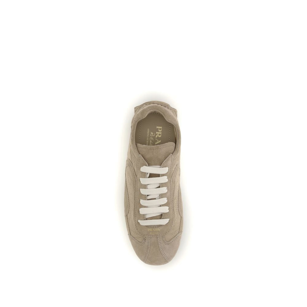 Prada Beige Lamb Athletic Sneakers - Detail view