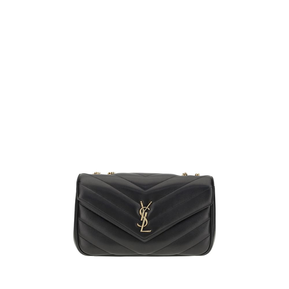 Saint Laurent Black Lamb Shoulder Bag - AW26 32x22cm - Front view