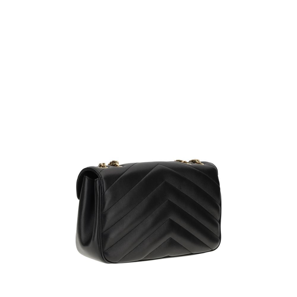 Saint Laurent Black Lamb Shoulder Bag - AW26 32x22cm - Back view