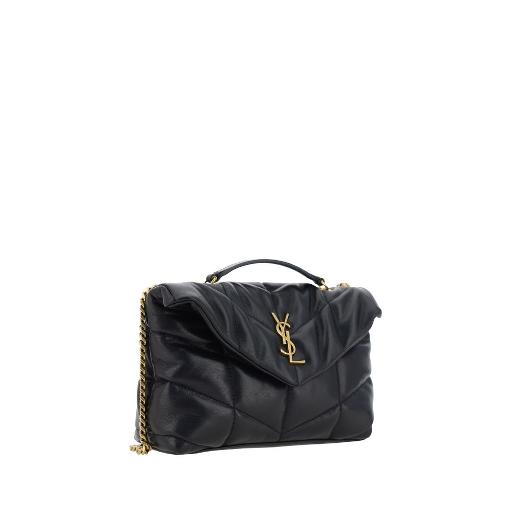 Saint Laurent Black Lamb Shoulder Bag - AW26 23×15.5cm - Side view