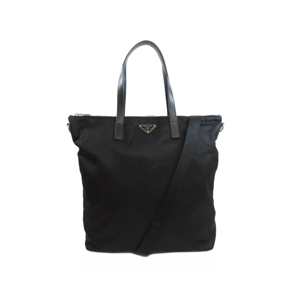 Prada Black Nylon Tote Bag - Front view