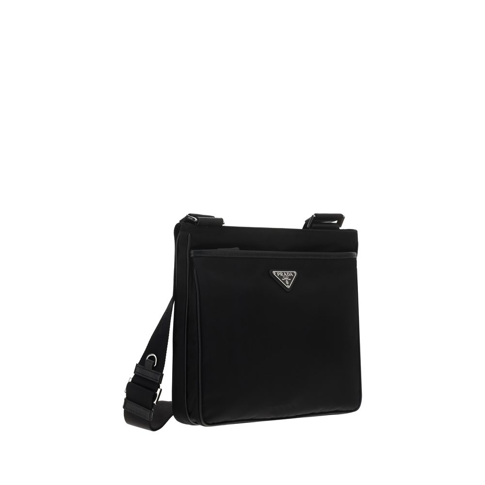 Prada Black Nylon Shoulder Bag - AW26 28x25cm - Side view