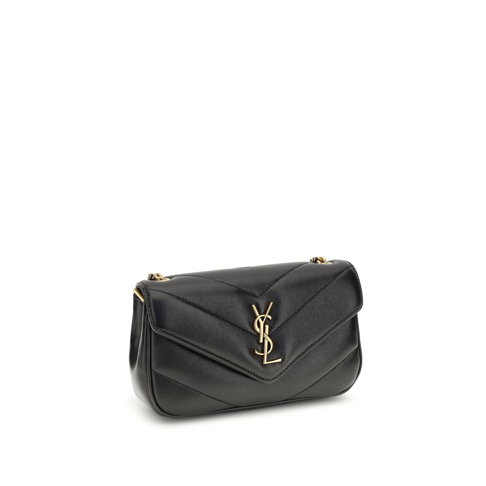 Saint Laurent Black Lamb Shoulder Bag - AW26 20x12cm (Ref. SA821749AAEAX1000BB) - Side view