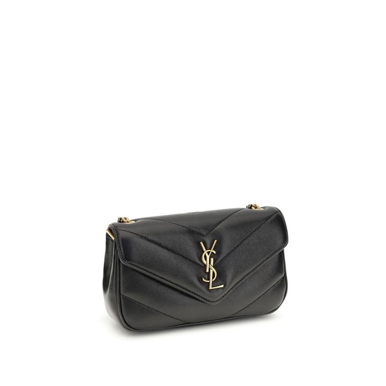 Saint Laurent Black Lamb Shoulder Bag - AW26 20x12cm (Ref. SA821749AAEAX1000BB) - Side view