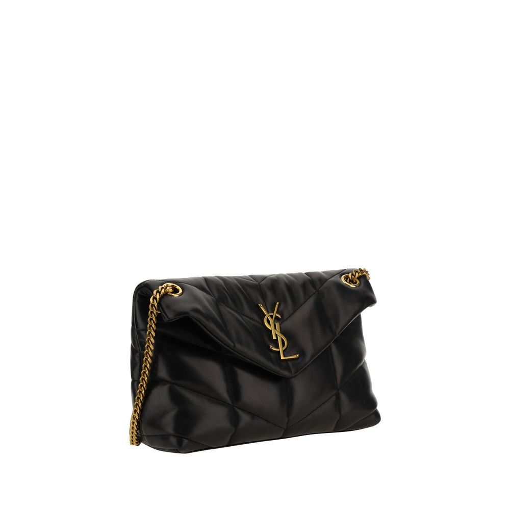 Saint Laurent Black Lamb Shoulder Bag - AW26 29x17cm - Side view